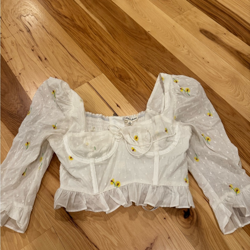 White Floral Women's Top